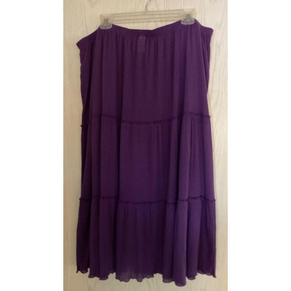 "OH MY" BLAIR GAUZE Women's Boho Hippie Cotton Purple Midi Skirt 2X NEW NO TAG